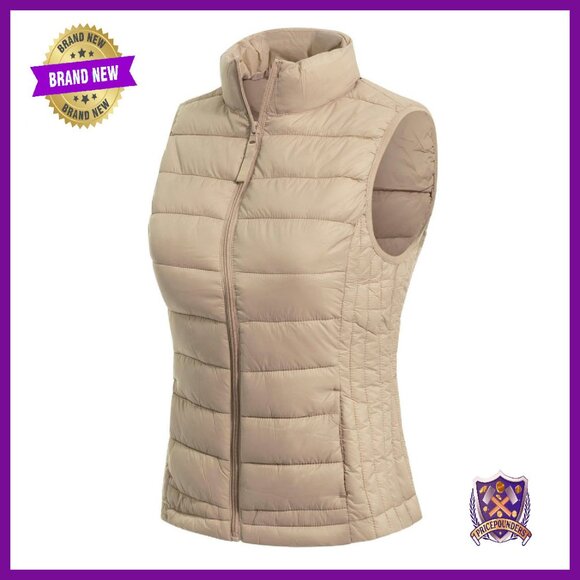 Lightweight Water-Resistant Packable Puffer Vest Sleeveless Jacket